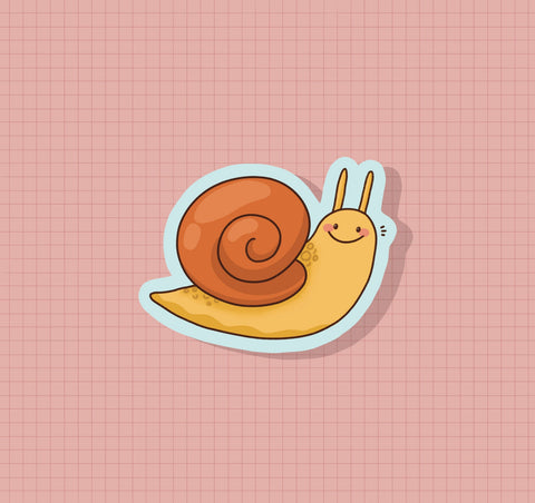Happy Snail Sticker OR Magnet | Die Cut | Waterproof Vinyl