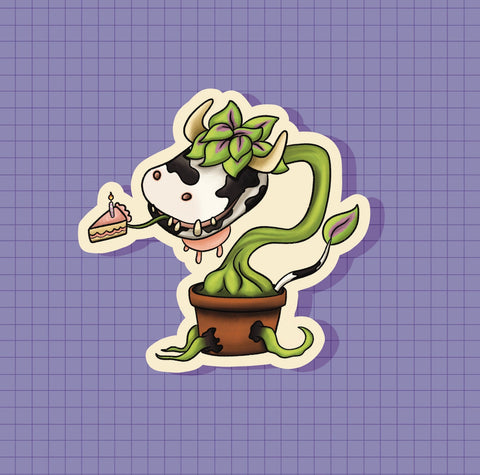 Cowplant Fan Art Sticker OR Magnet | Die Cut | Waterproof Vinyl
