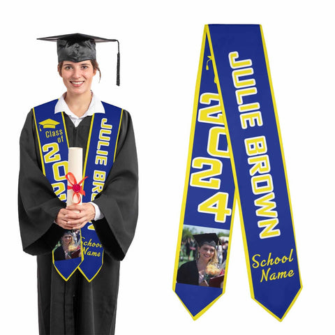 Personalized Congrats 2025 Graduation Stole, Graduation Stole Custom School Name, Your Name, Graduation Sash Gift, Class of 2025 Grad Sash