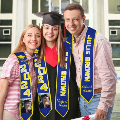 Personalized Congrats 2025 Graduation Stole, Graduation Stole Custom School Name, Your Name, Graduation Sash Gift, Class of 2025 Grad Sash