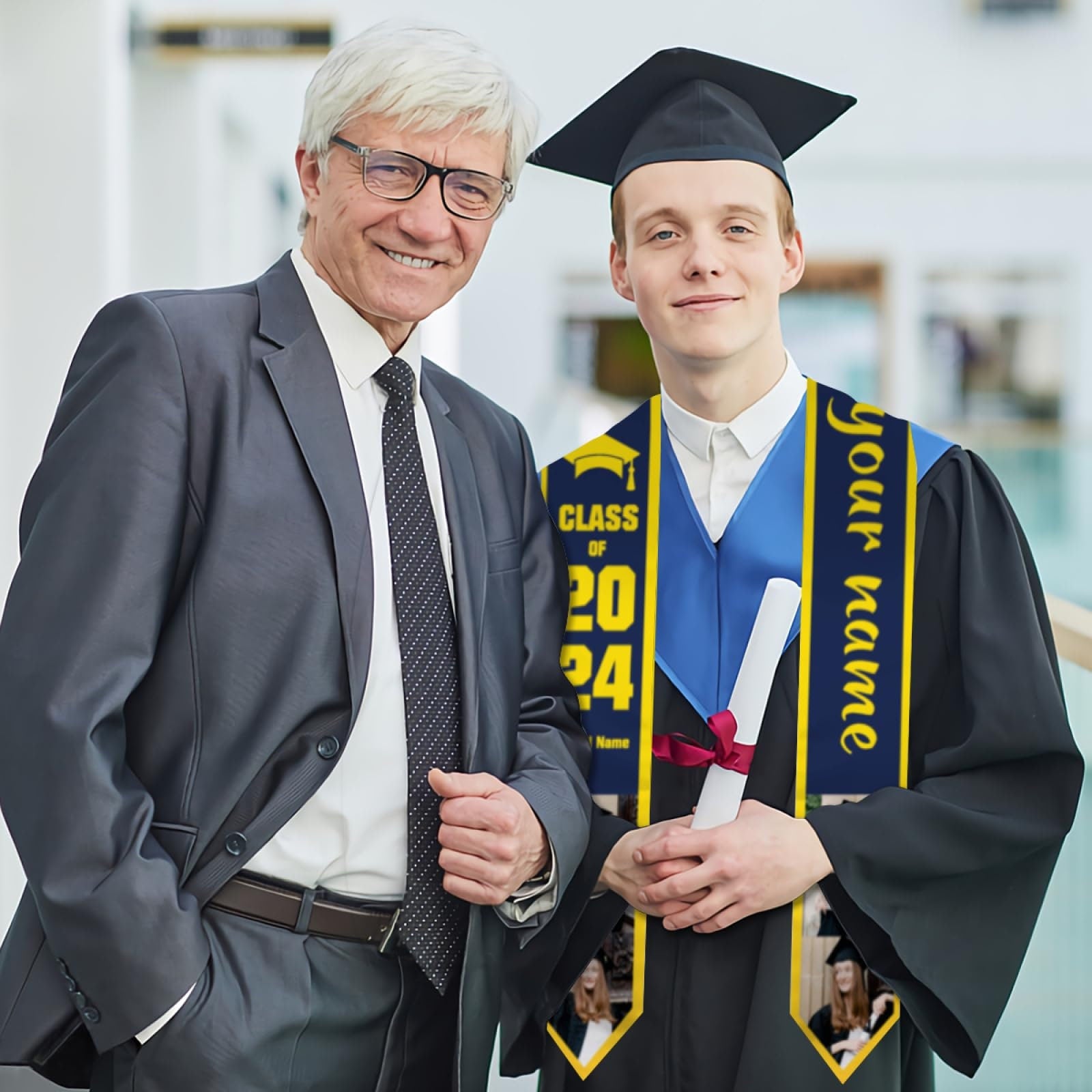 Personalized Congrats 2025 Graduation Stole, Graduation Stole Custom School Name, Your Name, Graduation Sash Gift, Class of 2025 Grad Sash