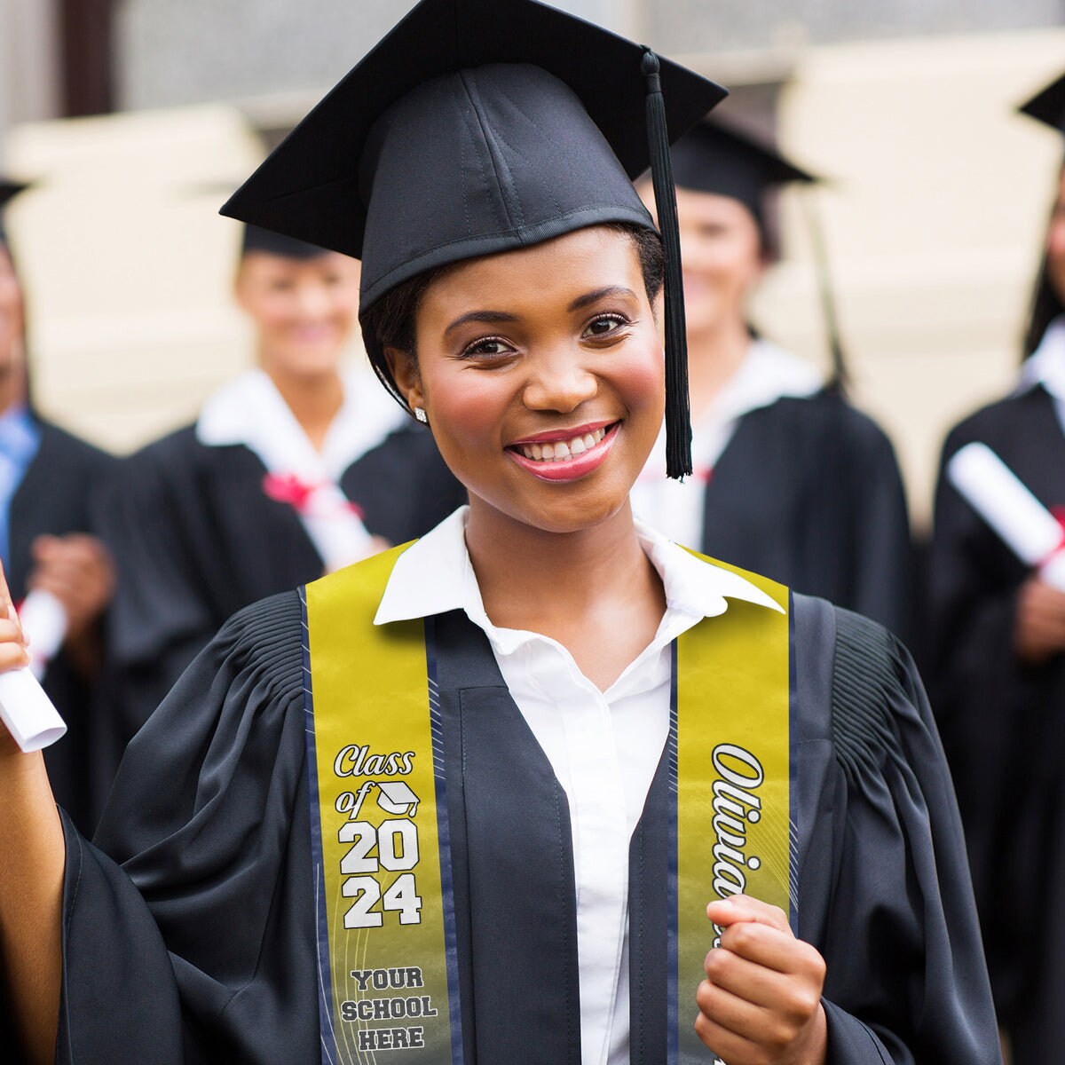 Personalized Congrats 2025 Graduation Stole, Graduation Stole Custom School Name, Your Name, Graduation Sash Gift, Class of 2025 Grad Sash