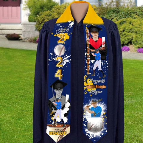 Personalized Congrats 2025 Graduation Stole, Portrait Photo Class Of 2025 With Sporty Style Graduation Gift Stoles, Graduation Sash Gift.
