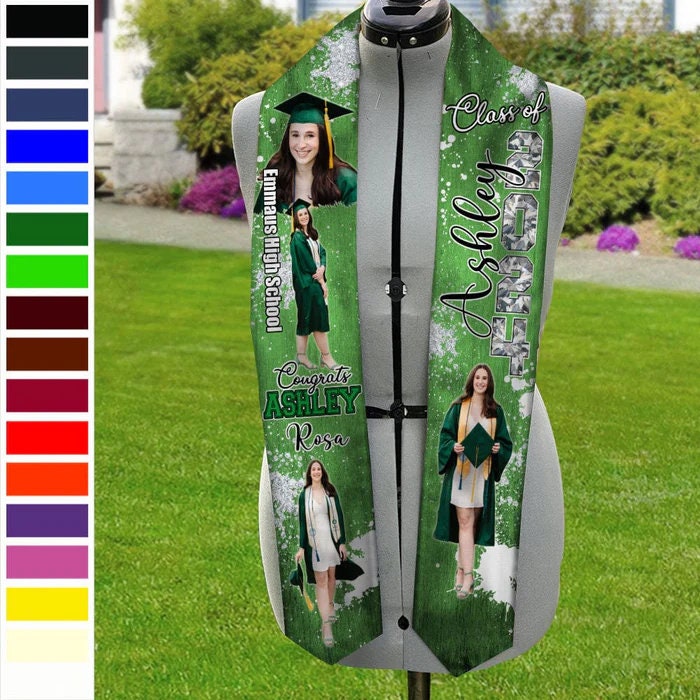 Personalized Congrats 2025 Graduation Stole, Graduation Stole Custom School Name, Your Name, Graduation Sash Gift, Class of 2025 Grad Sash