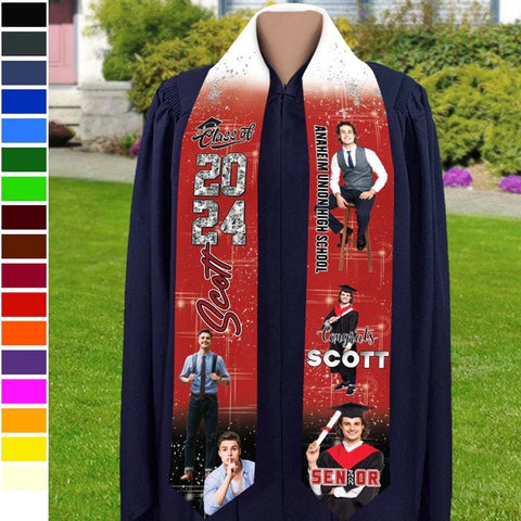 Personalized Congrats 2025 Graduation Stole, Graduation Stole Custom School Name, Your Name, Graduation Sash Gift, Class of 2025 Grad Sash