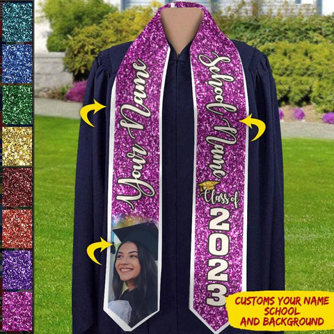 Personalized Congrats 2025 Graduation Stole, Graduation Stole Custom School Name, Your Name, Graduation Sash Gift, Class of 2025 Grad Sash