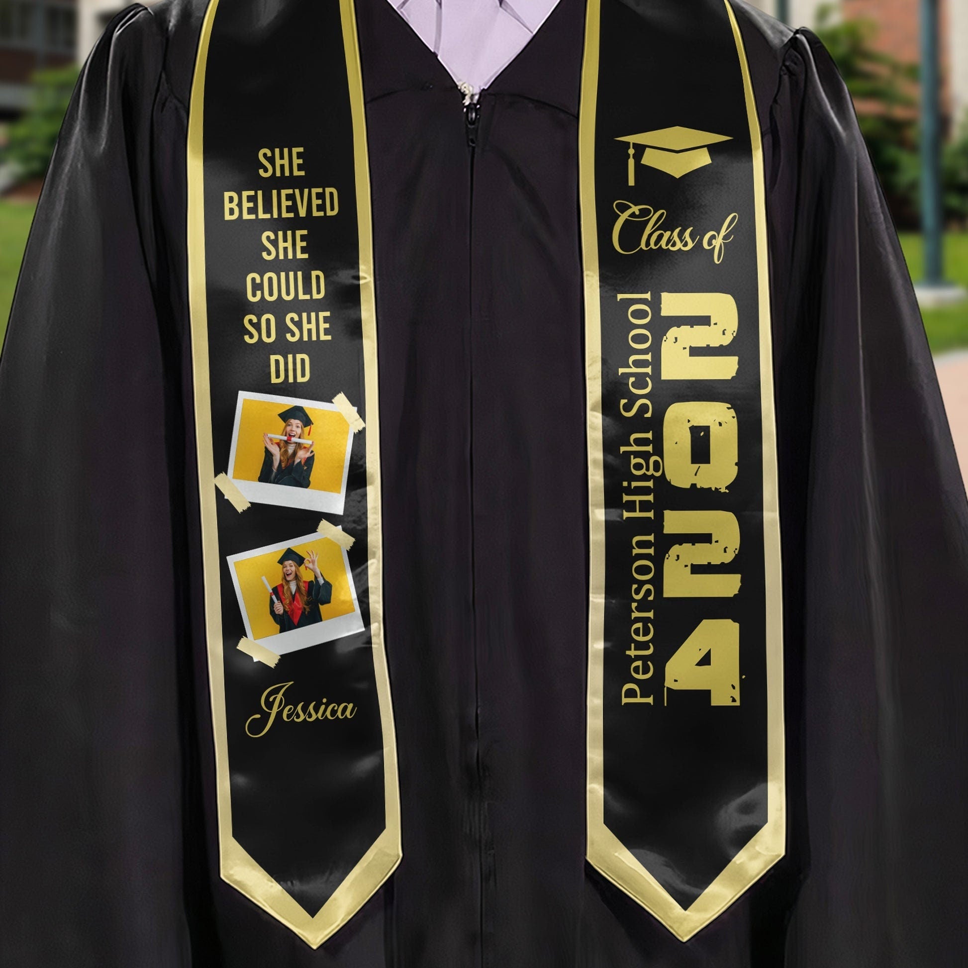 Personalized Congrats 2025 Graduation Stole, Graduation Stole Custom School Name, Your Name, Graduation Sash Gift, Class of 2025 Grad Sash