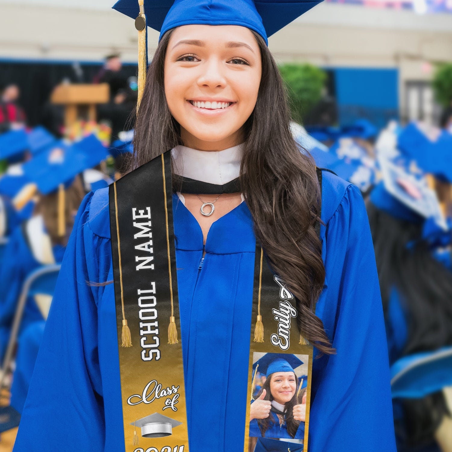 Personalized Congrats 2025 Graduation Stole, Graduation Stole Custom School Name, Your Name, Graduation Sash Gift, Class of 2025 Grad Sash