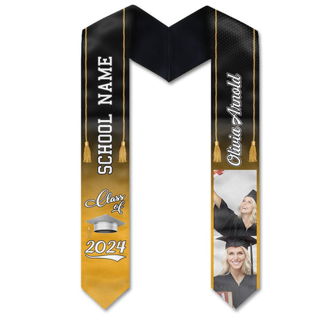 Personalized Congrats 2025 Graduation Stole, Graduation Stole Custom School Name, Your Name, Graduation Sash Gift, Class of 2025 Grad Sash