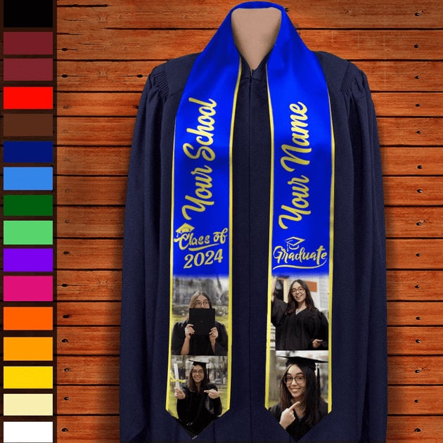 Personalized Congrats 2025 Graduation Stole, Graduation Stole Custom School Name, Your Name, Graduation Sash Gift, Class of 2025 Grad Sash
