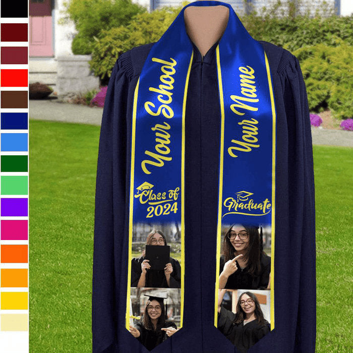 Personalized Congrats 2025 Graduation Stole, Graduation Stole Custom School Name, Your Name, Graduation Sash Gift, Class of 2025 Grad Sash