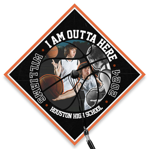 Custom Basketball Senior Graduation Cap Topper, High School Grad Cap Topper, Custom Photo Cap Decoration 2024, Basketball Lover Gift
