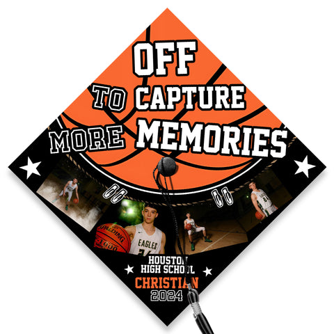 Custom Basketball Senior Grad Cap With Photo, High School Basketball Grad Cap Topper, Photo Cap Decoration 2024