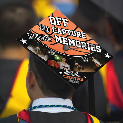 Custom Basketball Senior Grad Cap With Photo, High School Basketball Grad Cap Topper, Photo Cap Decoration 2024
