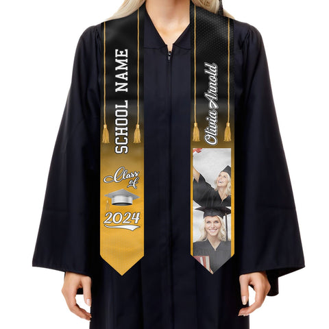 Personalized Congrats 2025 Graduation Stole, Graduation Stole Custom School Name, Your Name, Graduation Sash Gift, Class of 2025 Grad Sash