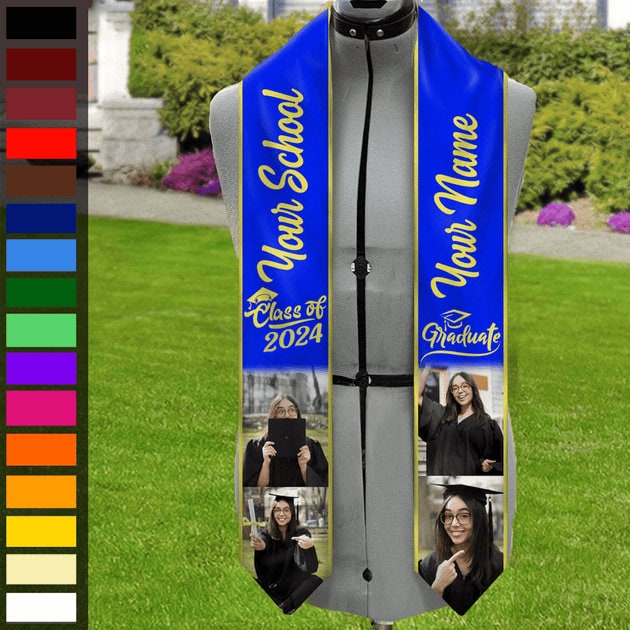 Personalized Congrats 2025 Graduation Stole, Graduation Stole Custom School Name, Your Name, Graduation Sash Gift, Class of 2025 Grad Sash