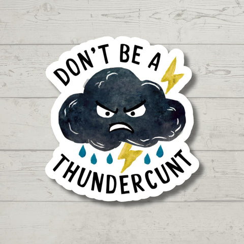 Don't Be a Thunderc**nt, Funny Sticker for Laptop, water bottle sticker, sarcastic sticker, waterproof stickers