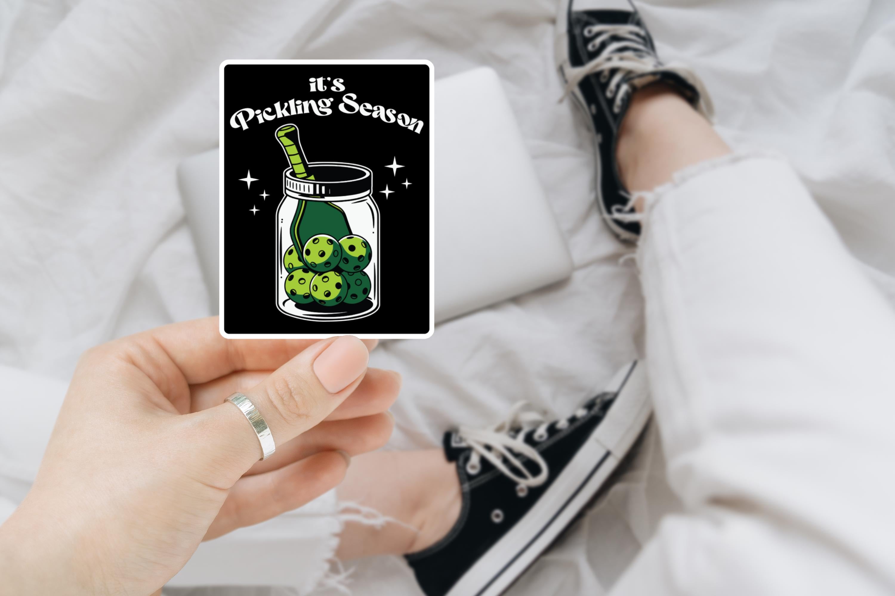 Pickling Season pickleball sticker, laptop sticker, water bottle sticker, pickleball gifts, funny stickers, sarcastic sticker