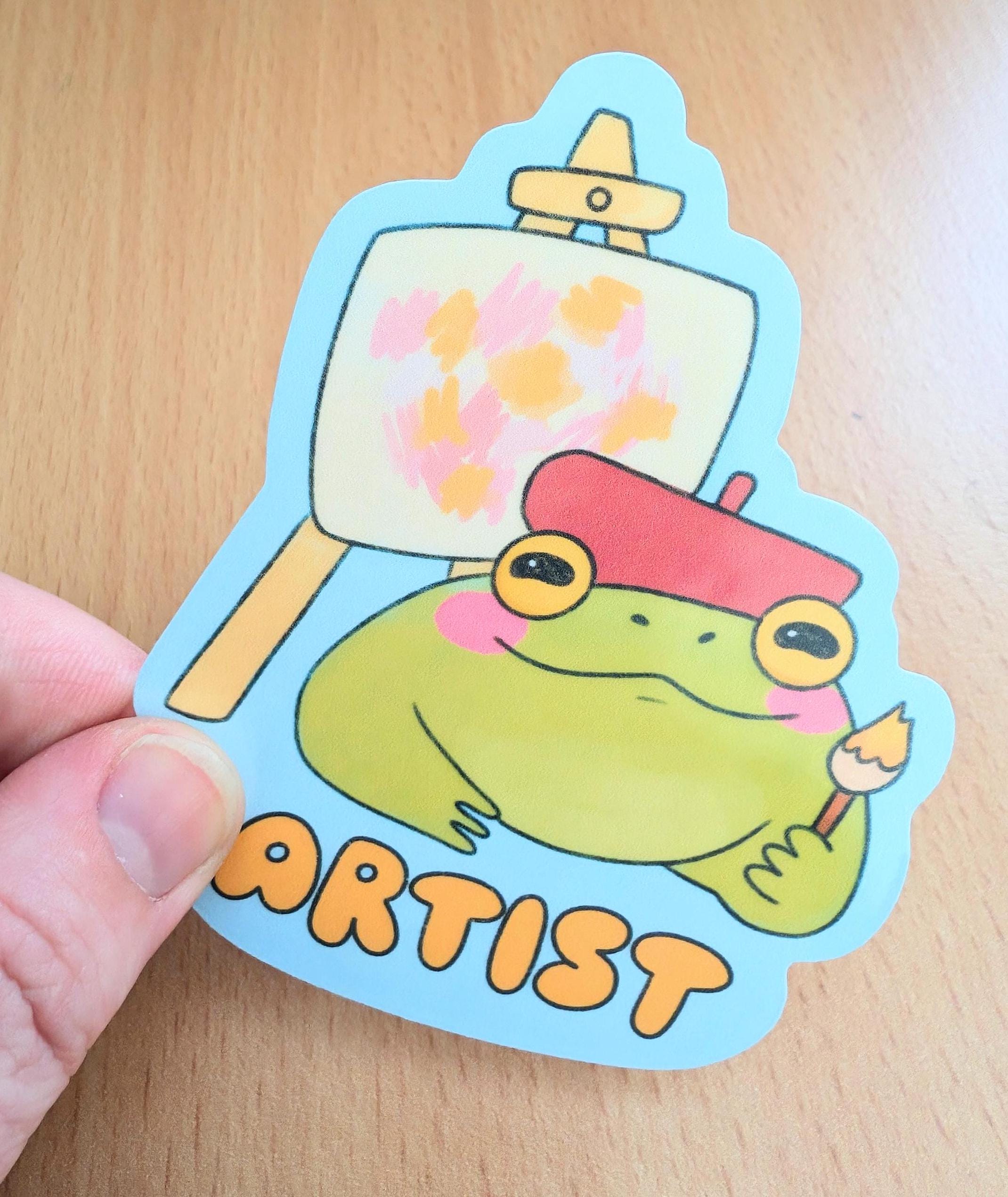 Artist Frog Sticker OR Magnet | Die Cut | Waterproof Vinyl