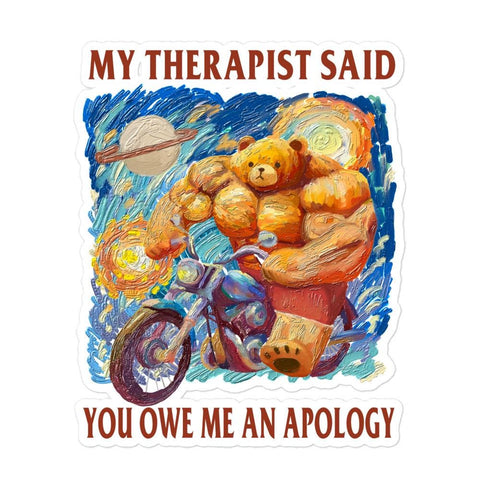 Therapist Apology Bubble-free stickers