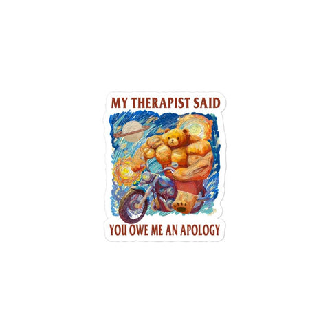 Therapist Apology Bubble-free stickers