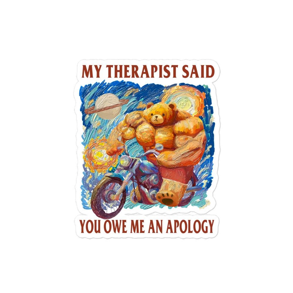 Therapist Apology Bubble-free stickers