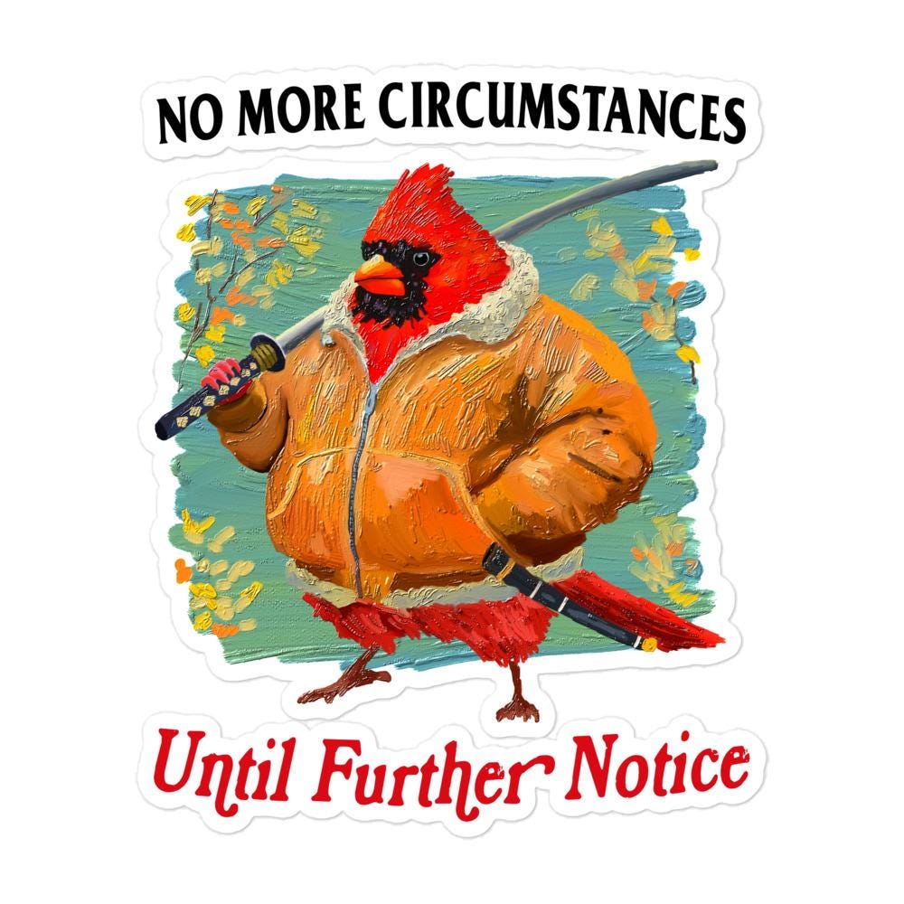 No More Circumstances Bubble-free stickers