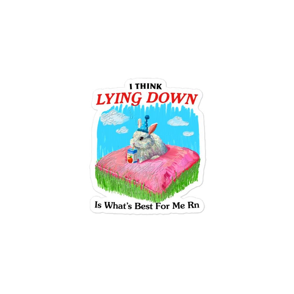 Lying Down Bubble-free stickers