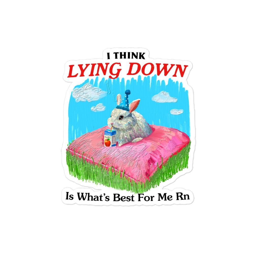 Lying Down Bubble-free stickers