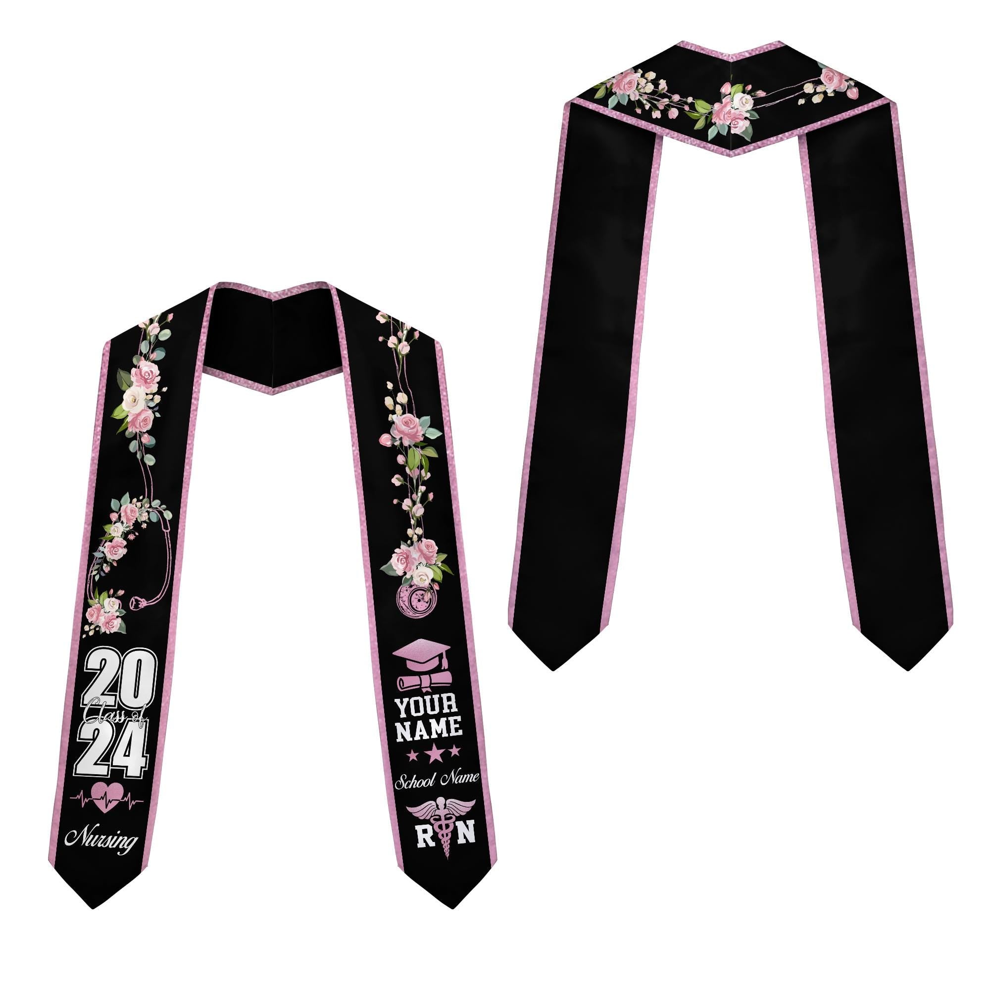 Personalized Nursing Stole, Custom Nursing Graduation Stole, RN Nursing Stole Graduation Class Of 2025, Nursing Graduation 2025 TD-0411-RE0P