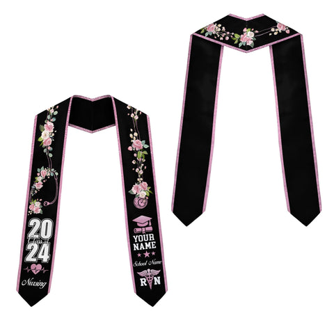 Personalized Nursing Stole, Custom Nursing Graduation Stole, RN Nursing Stole Graduation Class Of 2025, Nursing Graduation 2025 TD-0411-RE0P