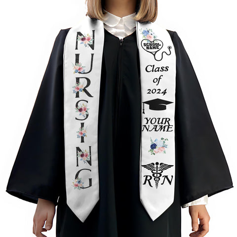 Personalized Nursing Stole, Custom Nursing Graduation Stole, RN Nursing Stole Graduation Class Of 2025, Nursing Graduation 2025 TD-0412-OJRK