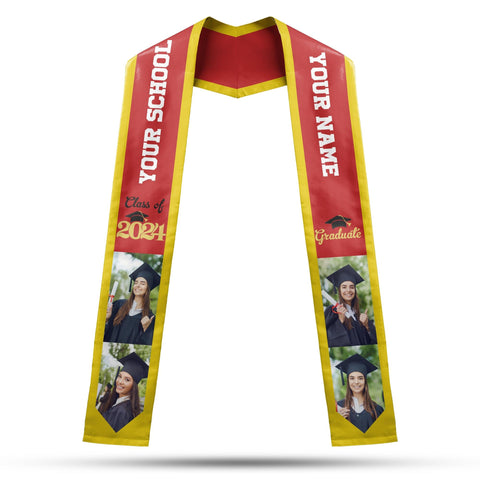 Personalized Graduation 2025 Stoles, Custom Class Of 2025 Stoles, Your High School Grad Sash, Any University Grad Stoles Sash TD-0416-1SO4