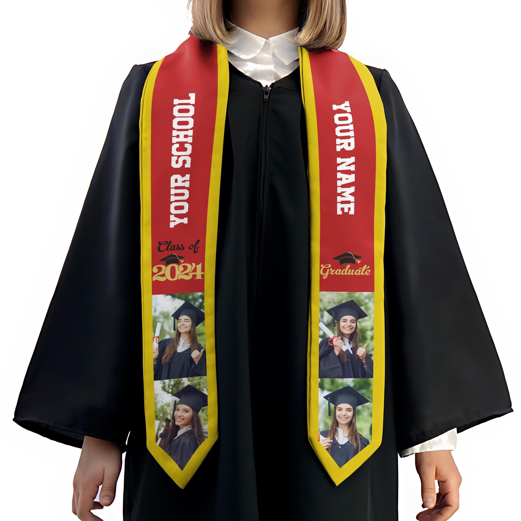 Personalized Graduation 2025 Stoles, Custom Class Of 2025 Stoles, Your High School Grad Sash, Any University Grad Stoles Sash TD-0416-1SO4