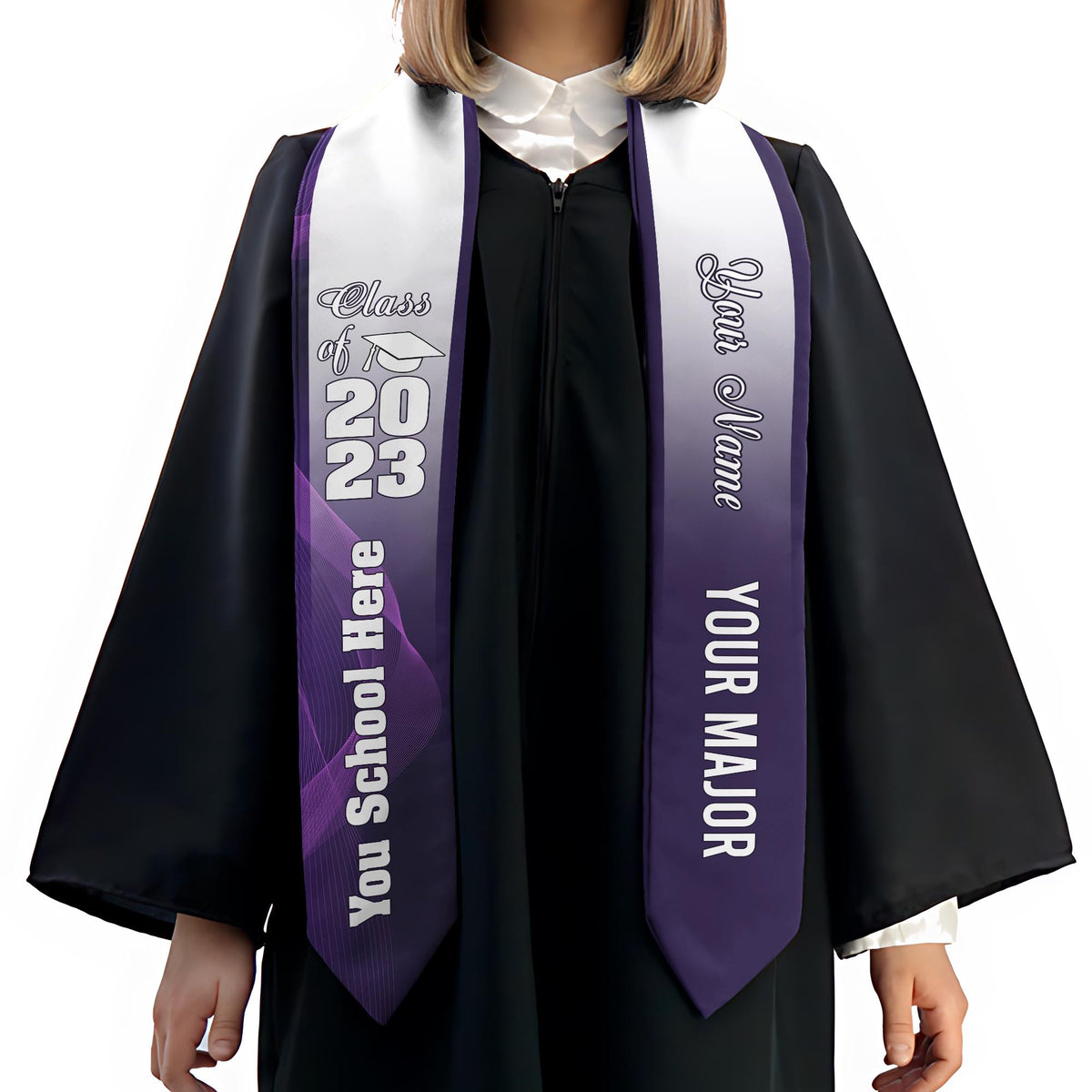 Personalized Graduation 2025 Stoles, Custom Class Of 2025 Stoles, Your High School Grad Sash, Any University Grad Stoles Sash TD-0417-8Q2R