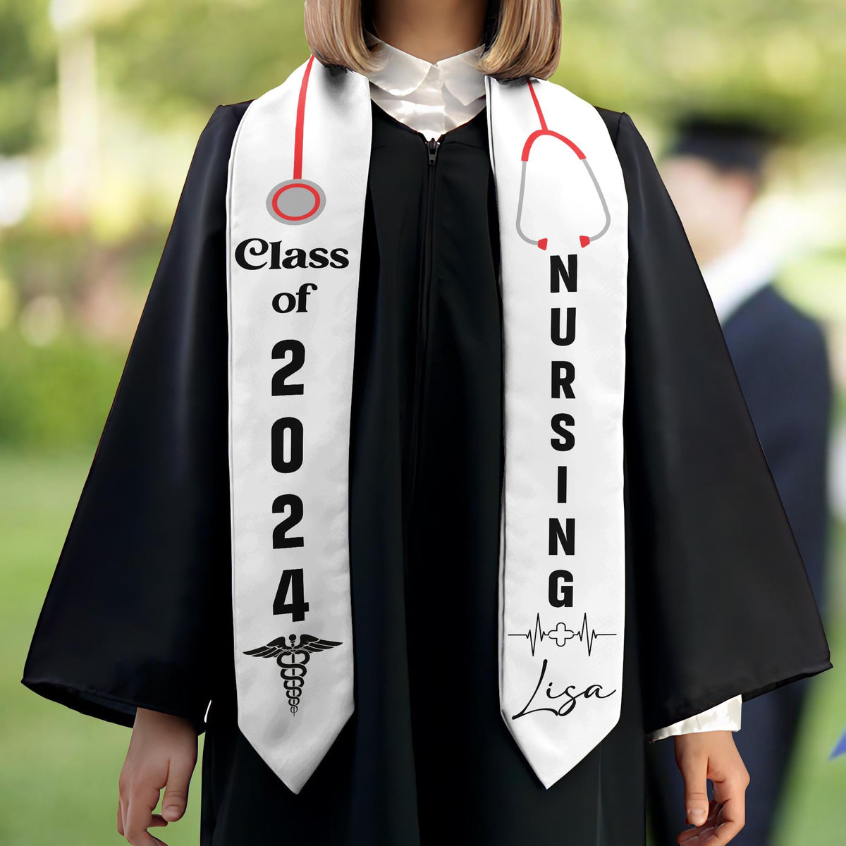 Personalized Nursing Stole, Custom Nursing Graduation Stole, RN Nursing Stole Graduation Class Of 2025, Nursing Graduation 2025 TD-0424-UDVO