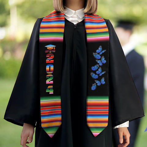 Personalized Mexican Stole, Custom Mexican Graduation Stole, Mexican Stole Graduation Class Of 2025, Mexican Graduation Sash TD-0502-C5PZ