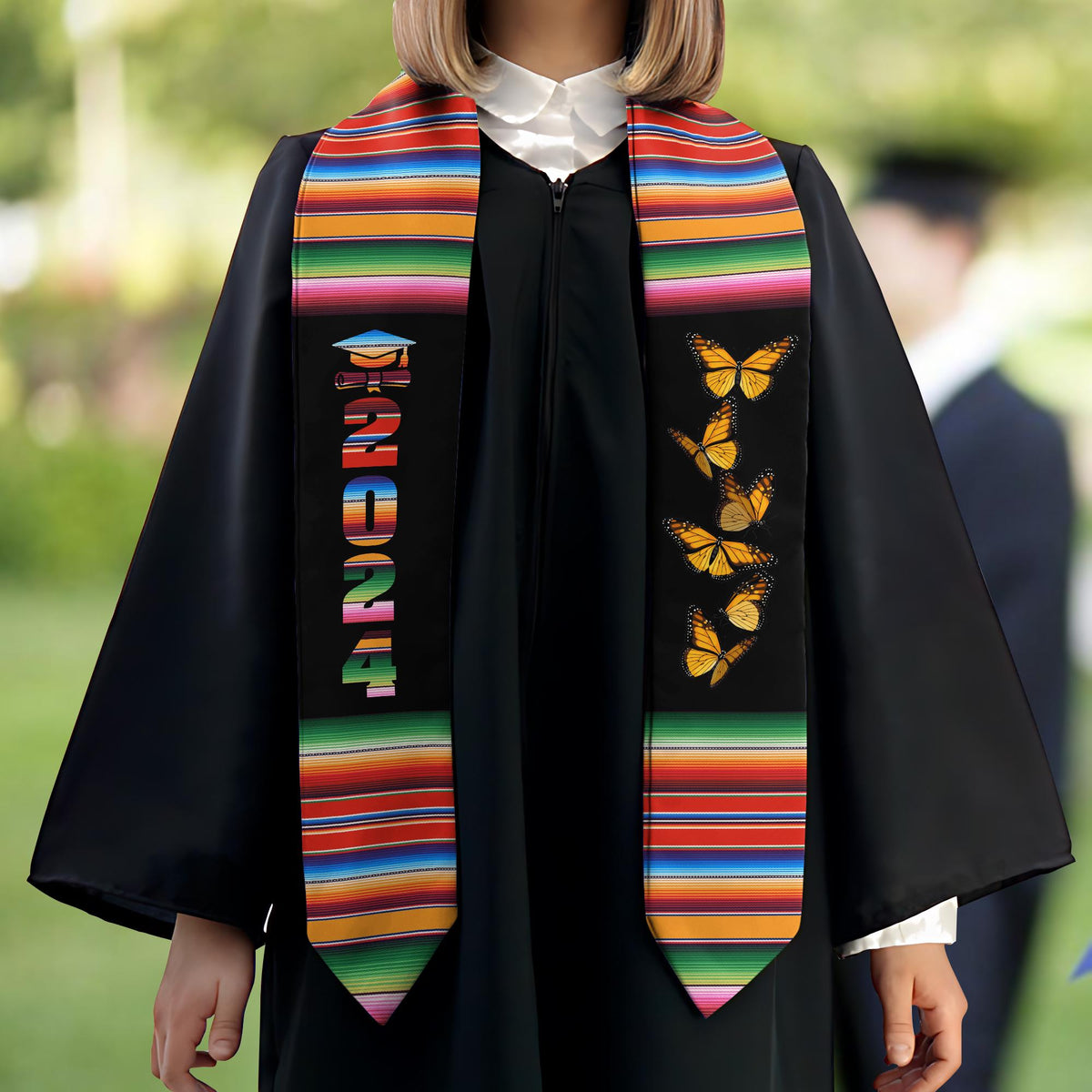 Personalized Mexican Stole, Custom Mexican Graduation Stole, Mexican Stole Graduation Class Of 2025, Mexican Graduation Sash TD-0502-A7PR