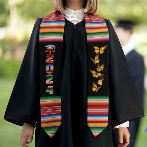 Personalized Mexican Stole, Custom Mexican Graduation Stole, Mexican Stole Graduation Class Of 2025, Mexican Graduation Sash TD-0502-A7PR