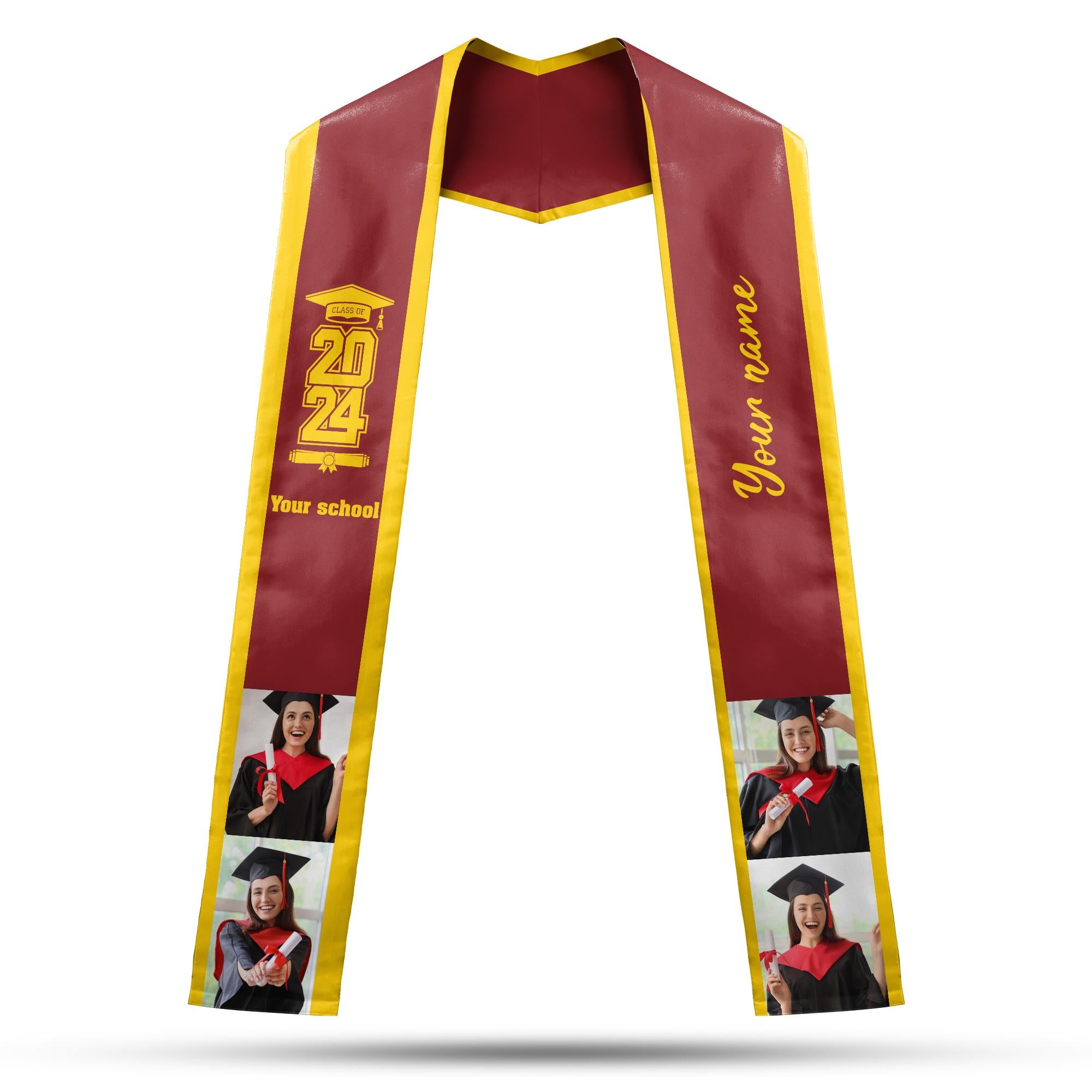 Personalized Graduation 2025 Stoles, Custom Class Of 2025 Stoles, Your High School Grad Sash, Any University Grad Stoles Sash TD-0502-GM4R