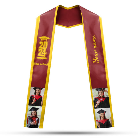 Personalized Graduation 2025 Stoles, Custom Class Of 2025 Stoles, Your High School Grad Sash, Any University Grad Stoles Sash TD-0502-GM4R