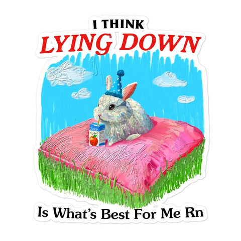 Lying Down Bubble-free stickers