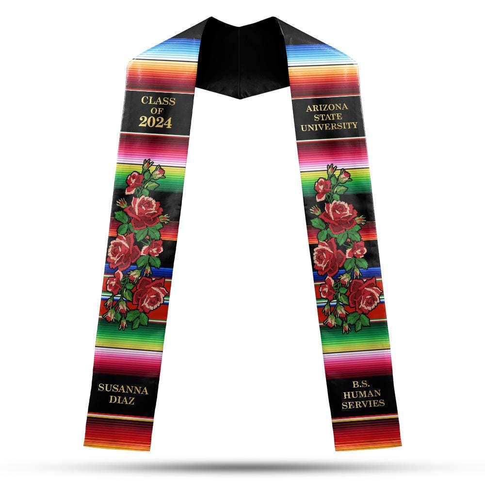 Personalized Mexican Stole, Custom Mexican Graduation Stole, Mexican Stole Graduation Class Of 2025, Mexican Graduation Sash TD-0425-A7X2