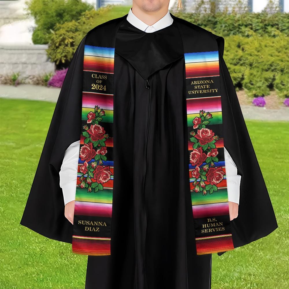 Personalized Mexican Stole, Custom Mexican Graduation Stole, Mexican Stole Graduation Class Of 2025, Mexican Graduation Sash TD-0425-A7X2