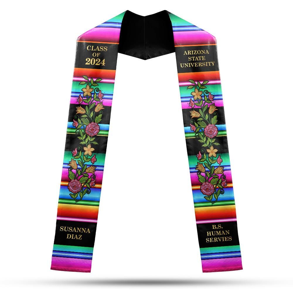 Personalized Mexican Stole, Custom Mexican Graduation Stole, Mexican Stole Graduation Class Of 2025, Mexican Graduation Sash TD-0425-UA4Z
