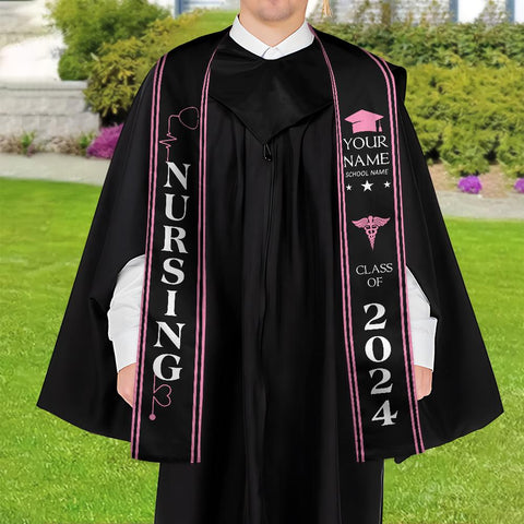 Personalized Nursing Stole, Custom Nursing Graduation Stole, RN Nursing Stole Graduation Class Of 2025, Nursing Graduation 2025 TD-0423-CAI5