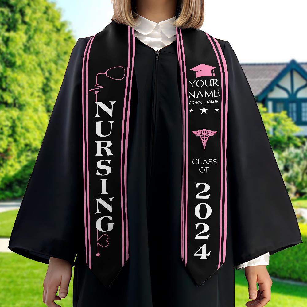 Personalized Nursing Stole, Custom Nursing Graduation Stole, RN Nursing Stole Graduation Class Of 2025, Nursing Graduation 2025 TD-0423-CAI5