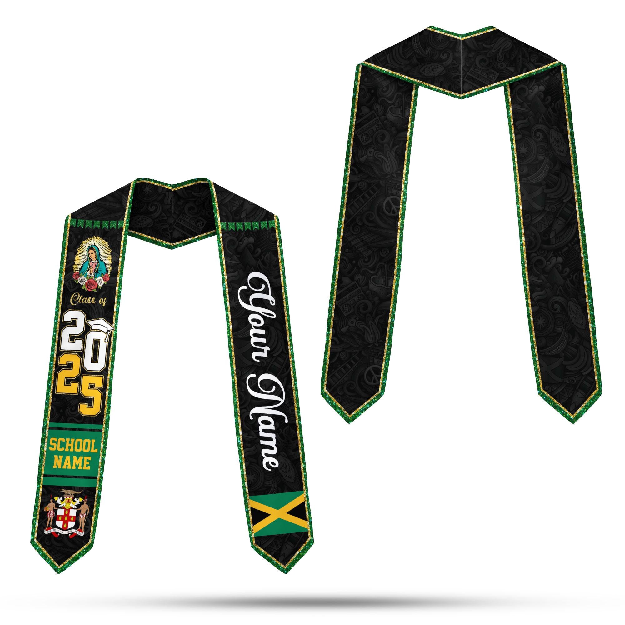 Custom Jamaica Graduation Sash,Custom Jamaica Stole 2025,Jamaica American Flag Graduation Sash 2025,Jamaican Stole, Graduation Class Of 2025