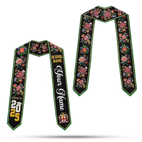 Custom Jamaica Graduation Sash,Custom Jamaica Stole 2025,Jamaica American Flag Graduation Sash 2025,Jamaican Stole, Graduation Class Of 2025