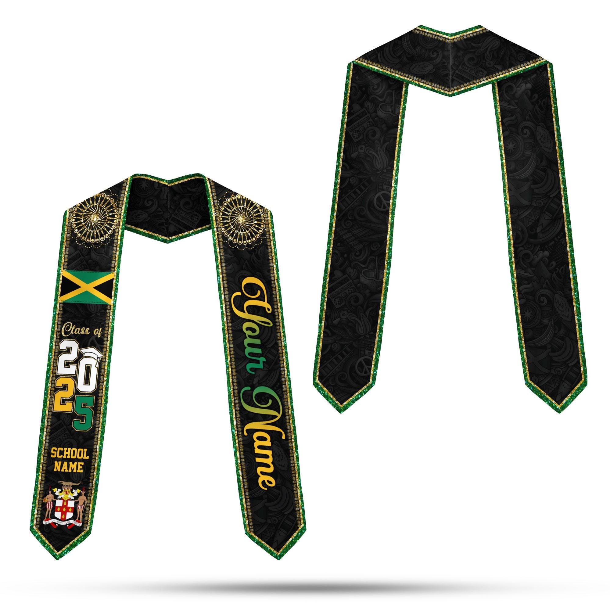 Custom Jamaica Graduation Sash,Custom Jamaica Stole 2025,Jamaica American Flag Graduation Sash 2025,Jamaican Stole, Graduation Class Of 2025